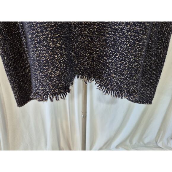 Eileen Fisher Womens Black Fringe Hemmed Wool Blend Sweater Large - Picture 4 of 7